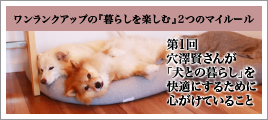 第1回 穴澤賢さんが「犬との暮らし」を快適にするために心がけていること